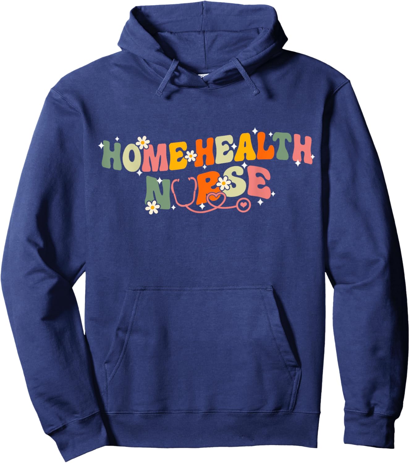 Home health Nurse Groovy Home health care Nursing Hoodie - Hoodie | Navy