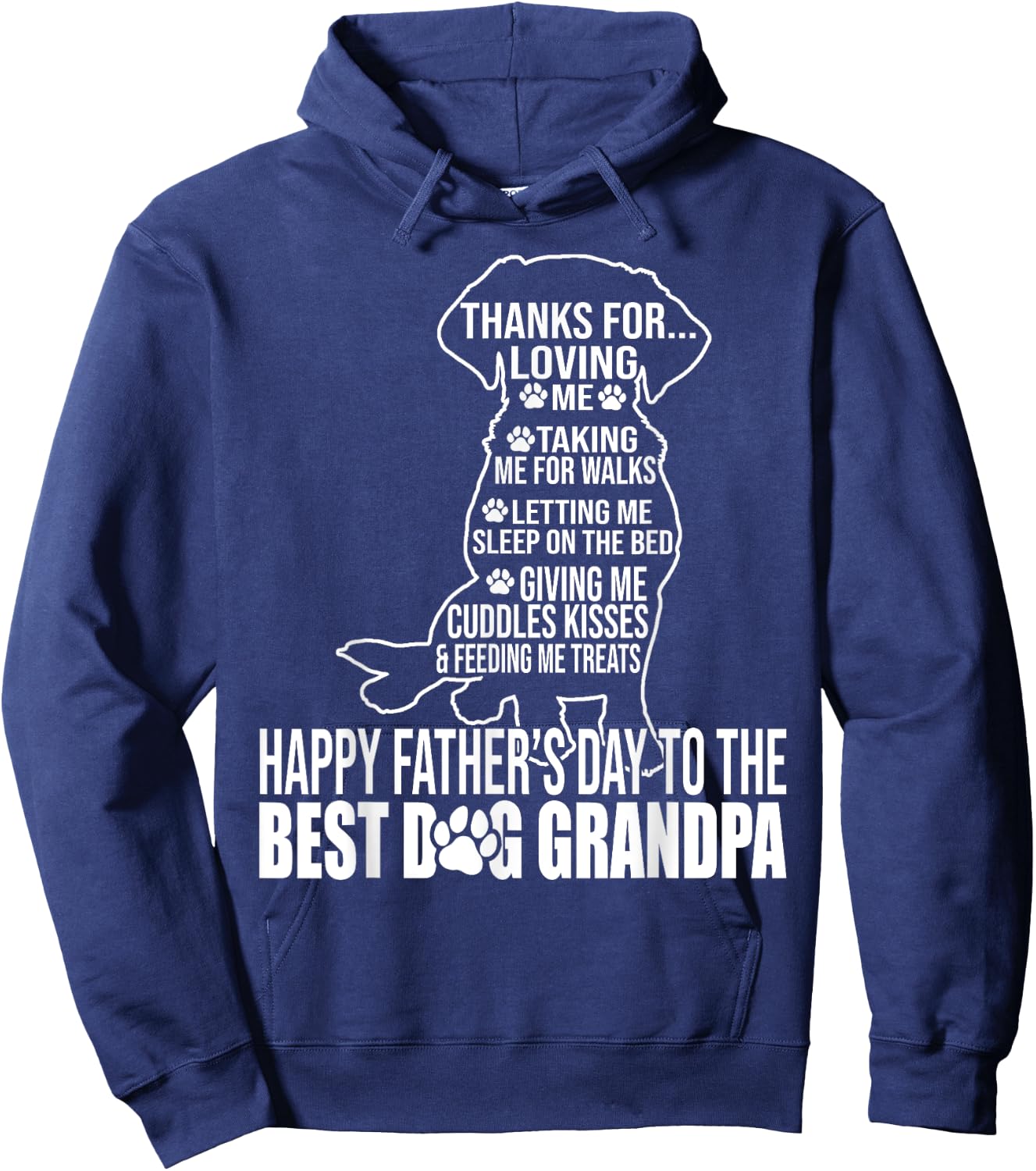 Happy Father's Day To The Best Dog Grandpa Proud Grandpa Hoodie - Hoodie | Navy