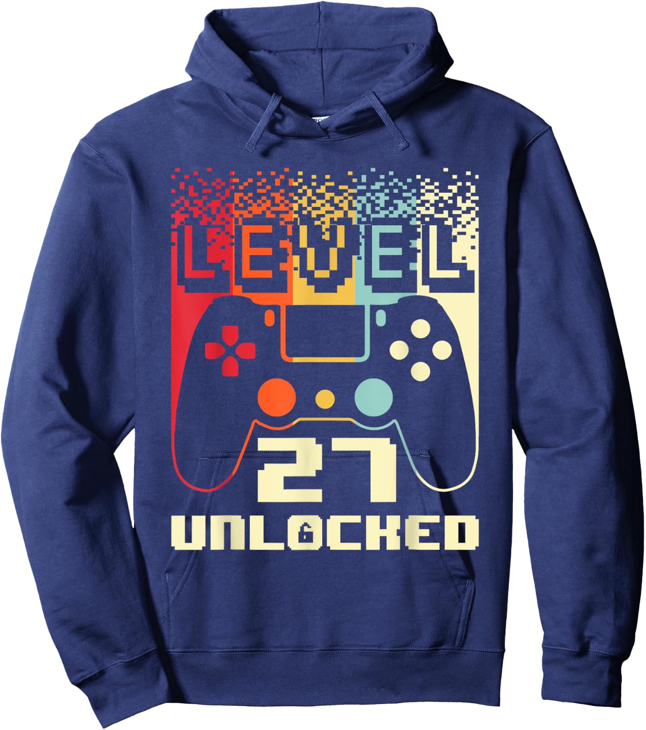 27th Birthday Level 27 Unlocked Gamer 27 Year Old Hoodie - Hoodie | Navy