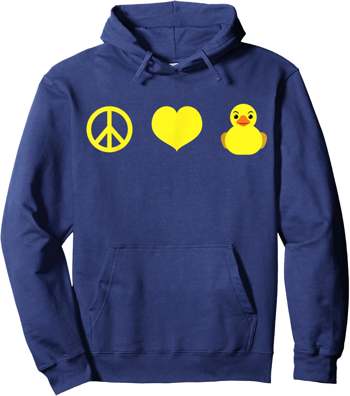 Rubber Duck Peace Love as Men, Women, Kids Rubber Ducky Hoodie - Hoodie | Navy