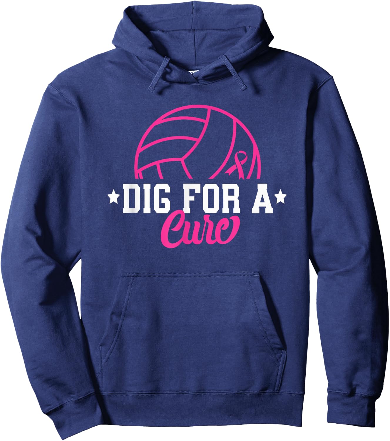 Dig For A Cure Breast Cancer Awareness Volleyball Pink Women Hoodie - Hoodie | Navy