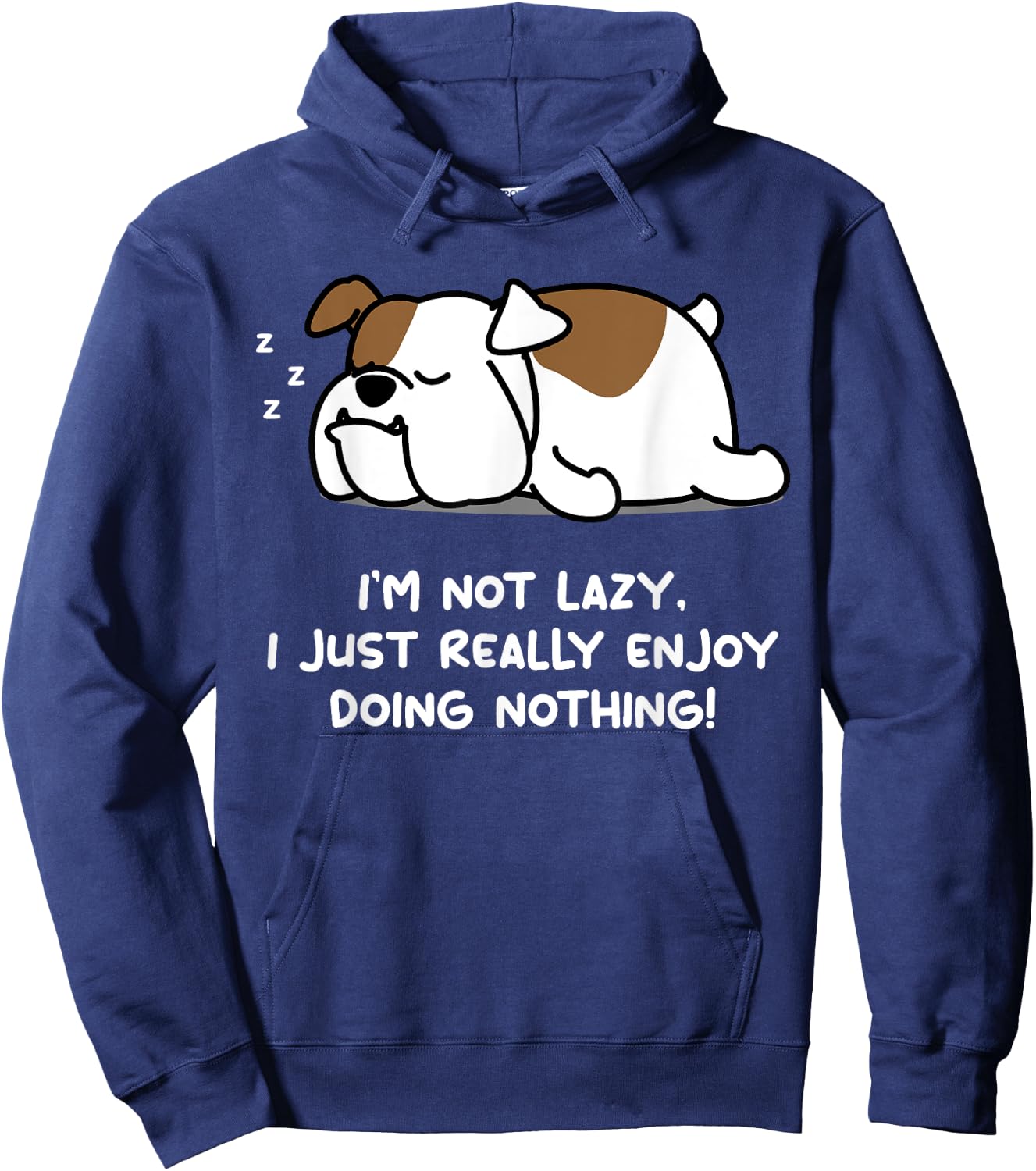 Lazy English Bulldog Lover Puppy Dog English Bulldog Men Women Girls Kids Hoodie - Hoodie | Navy