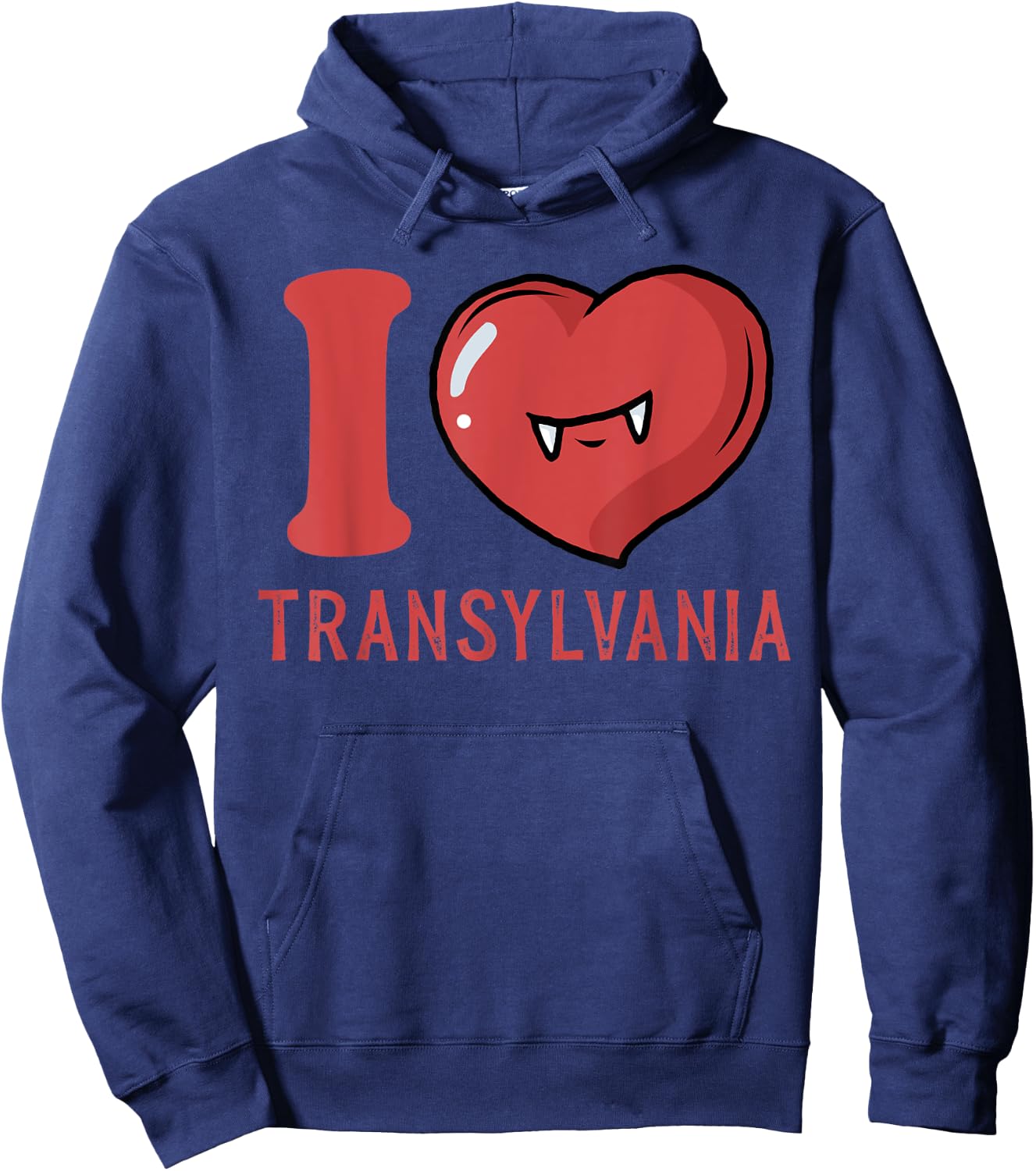 I Love Transylvania Funny Halloween Hoodie - Hoodie | Navy