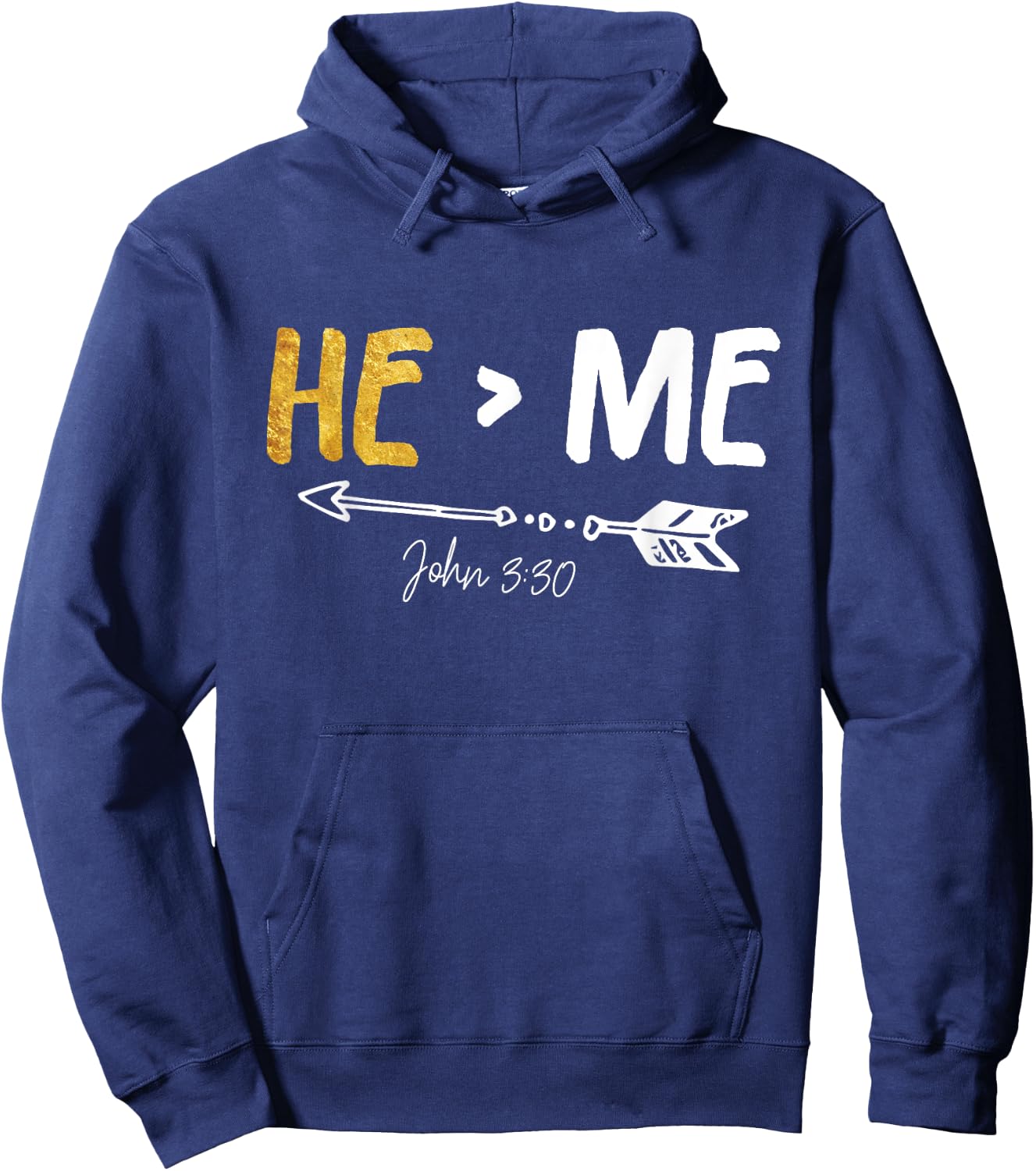 He Is Greater Than Me - John 3:30 Bible Verse Christian Gift Hoodie - Hoodie | Navy