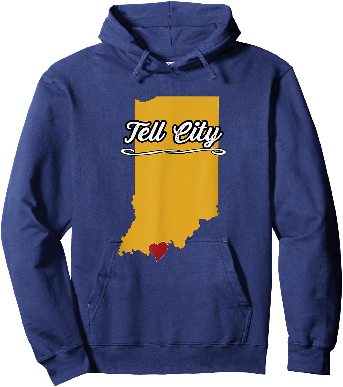 City of TELL CITY Indiana | Hoosier Novelty Merch Gift Hoodie - Hoodie | Navy
