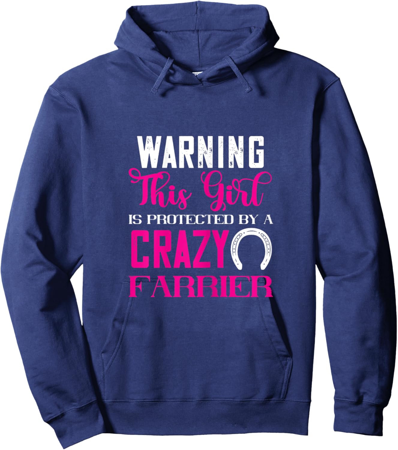 Farrier Protected Girl Trimming Equine Horseshoe Hoof Hoodie - Hoodie | Navy