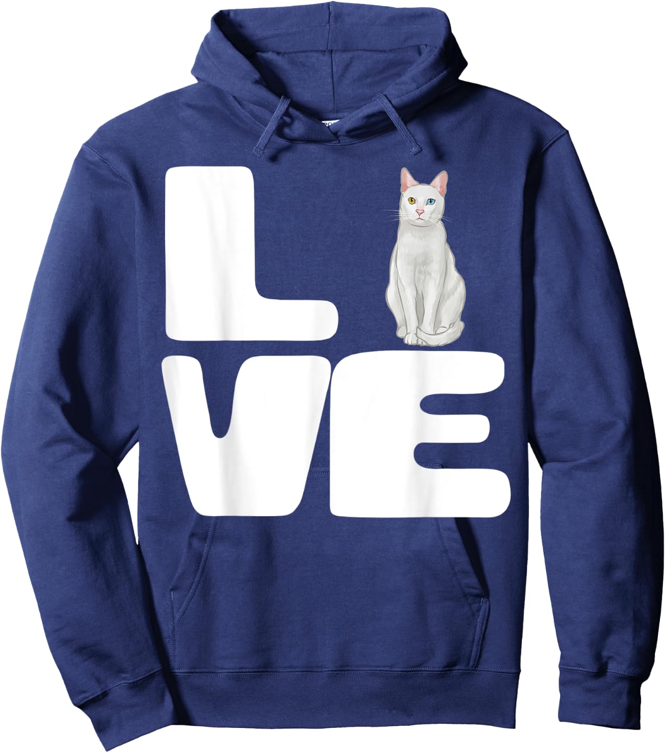 I Love My Khao Manee Cat Lover Gift Hoodie - Hoodie | Navy
