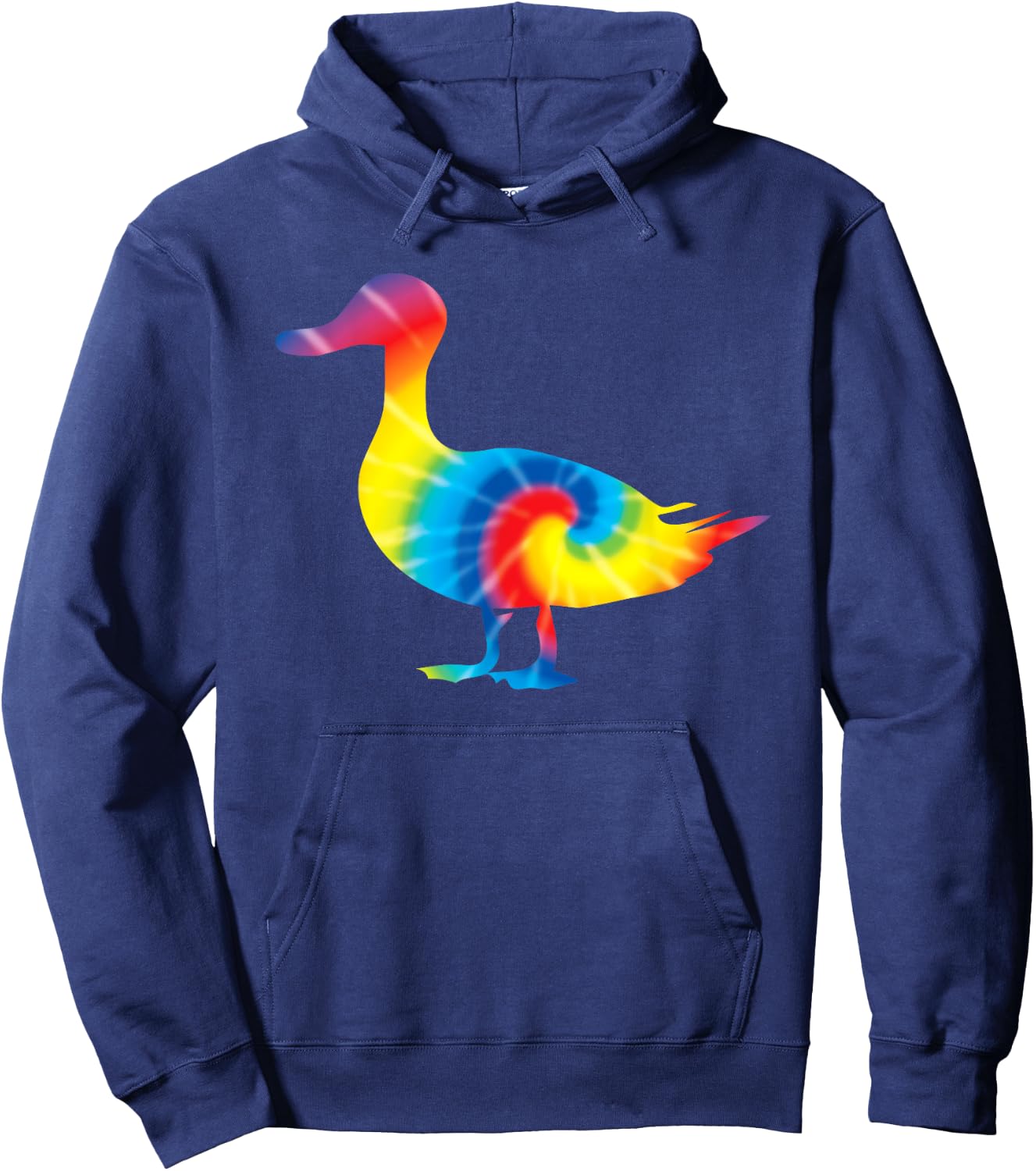 Tie Dye Duck Rainbow Print Mallard Dipper Hippie Peace Gift Hoodie - Hoodie | Navy