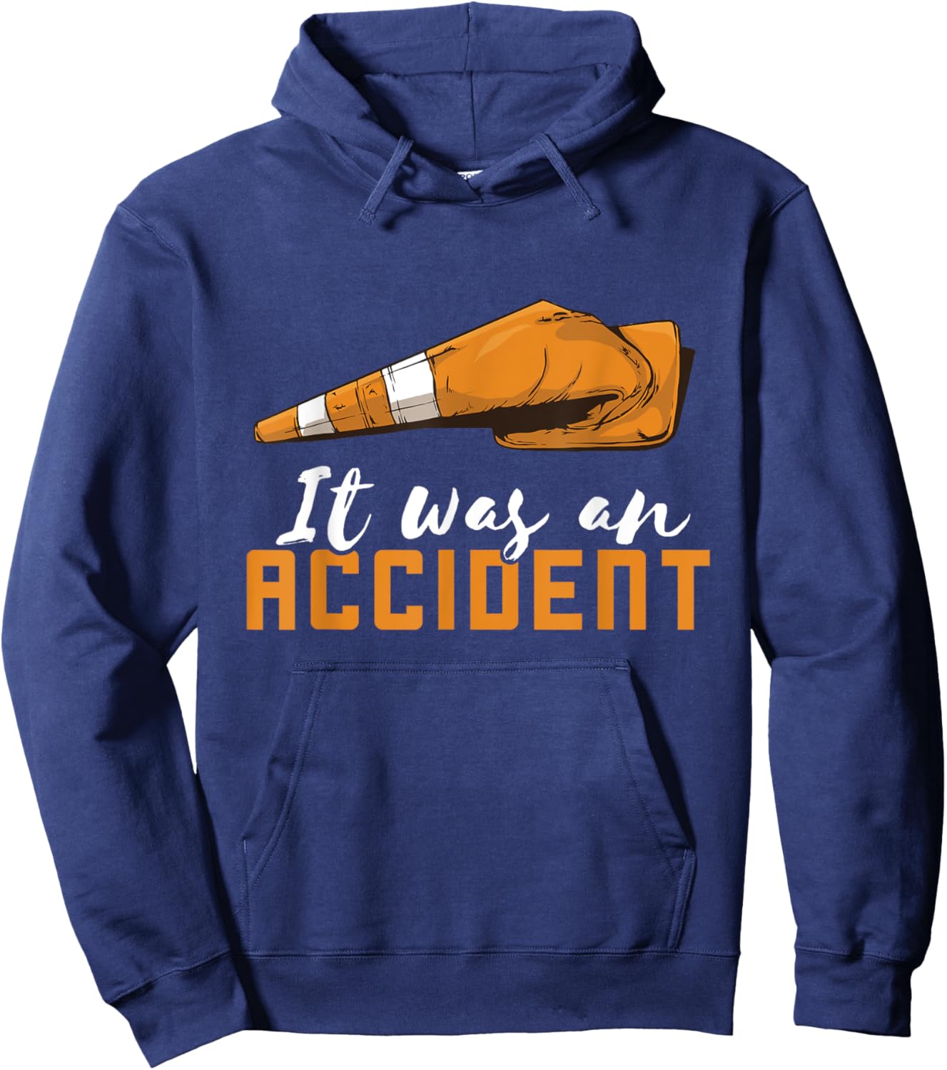 Traffic Cone It Was An Accident Traffic Cone Costume Hoodie - Hoodie | Navy