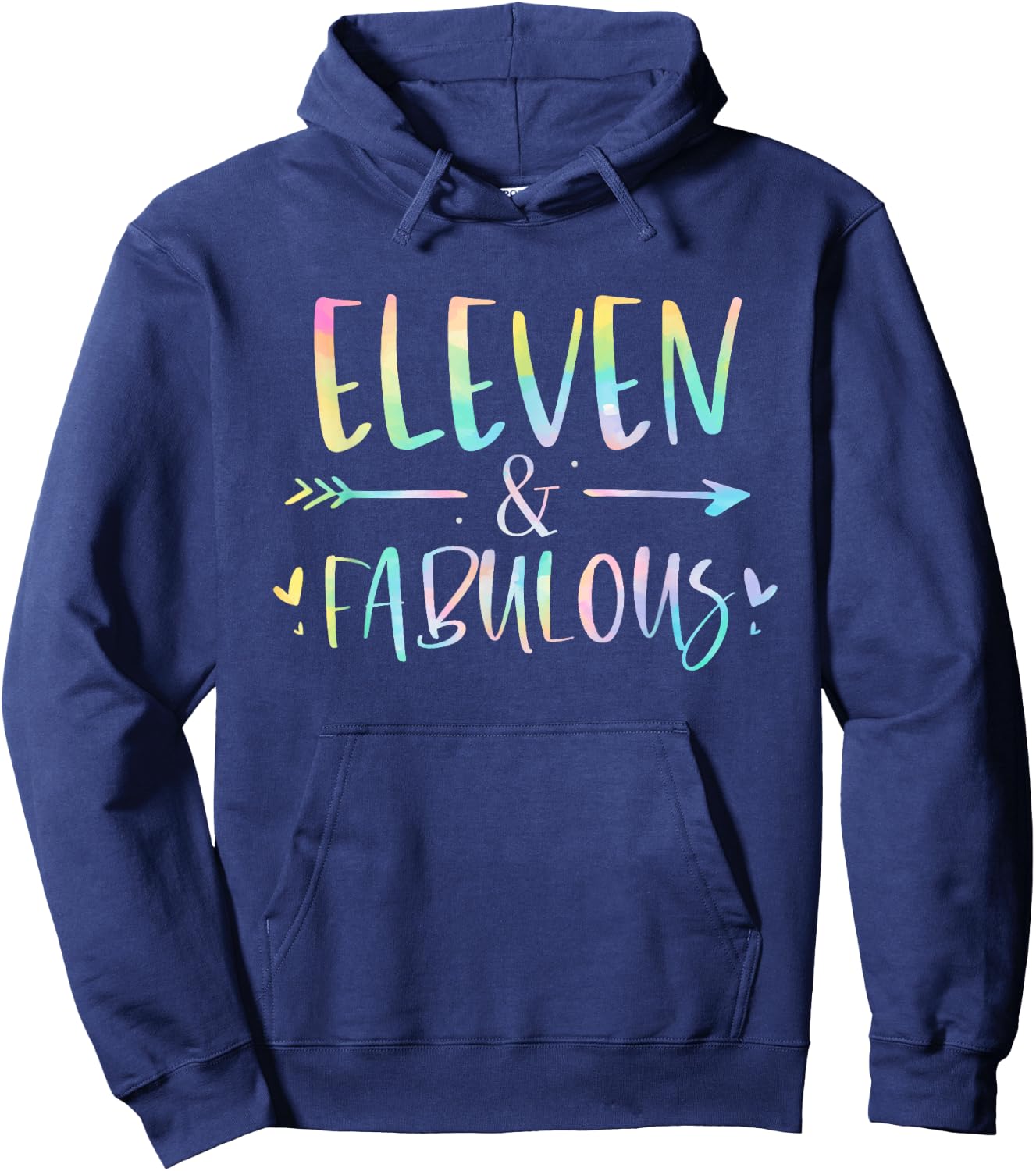 Eleven and Fabulous 11 Year Old Girls Birthday Tie Dye Hoodie - Hoodie | Navy