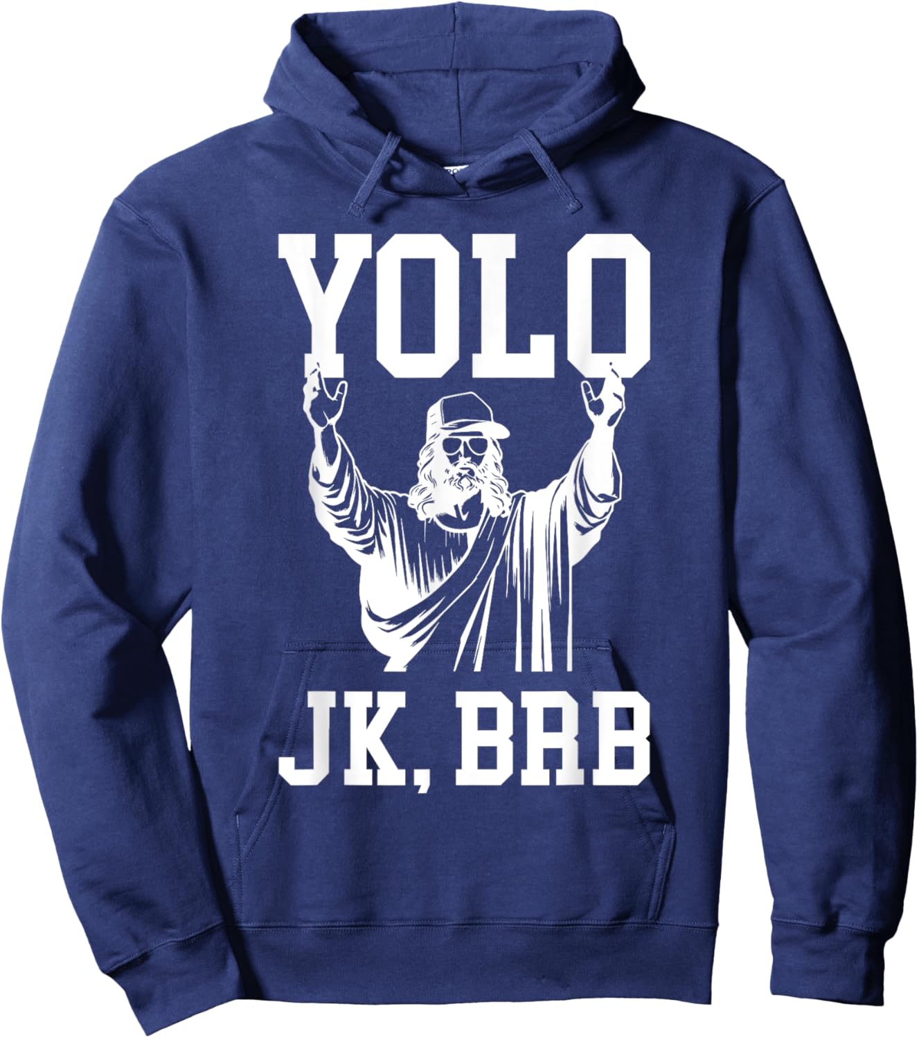 Yolo JK BRB Jesus Resurrection Christians Easter Day Hoodie - Hoodie | Navy