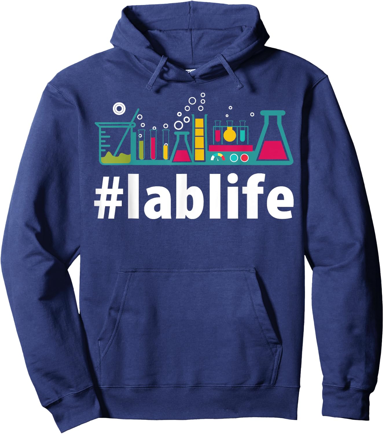 Funny Science Lab Co. Lablife Gift Hashtag lab life PhD Science Hoodie - Hoodie | Navy
