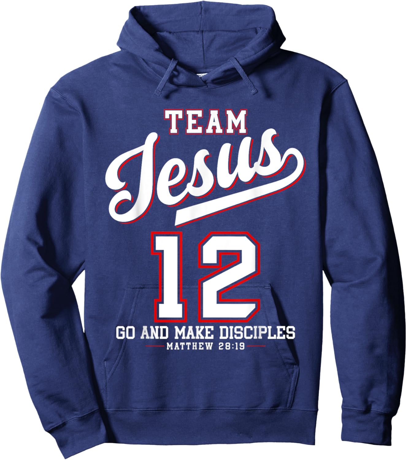 Jesus Baseball Team Jesus Christian Matthew 28:19 Verse Hoodie - Hoodie | Navy