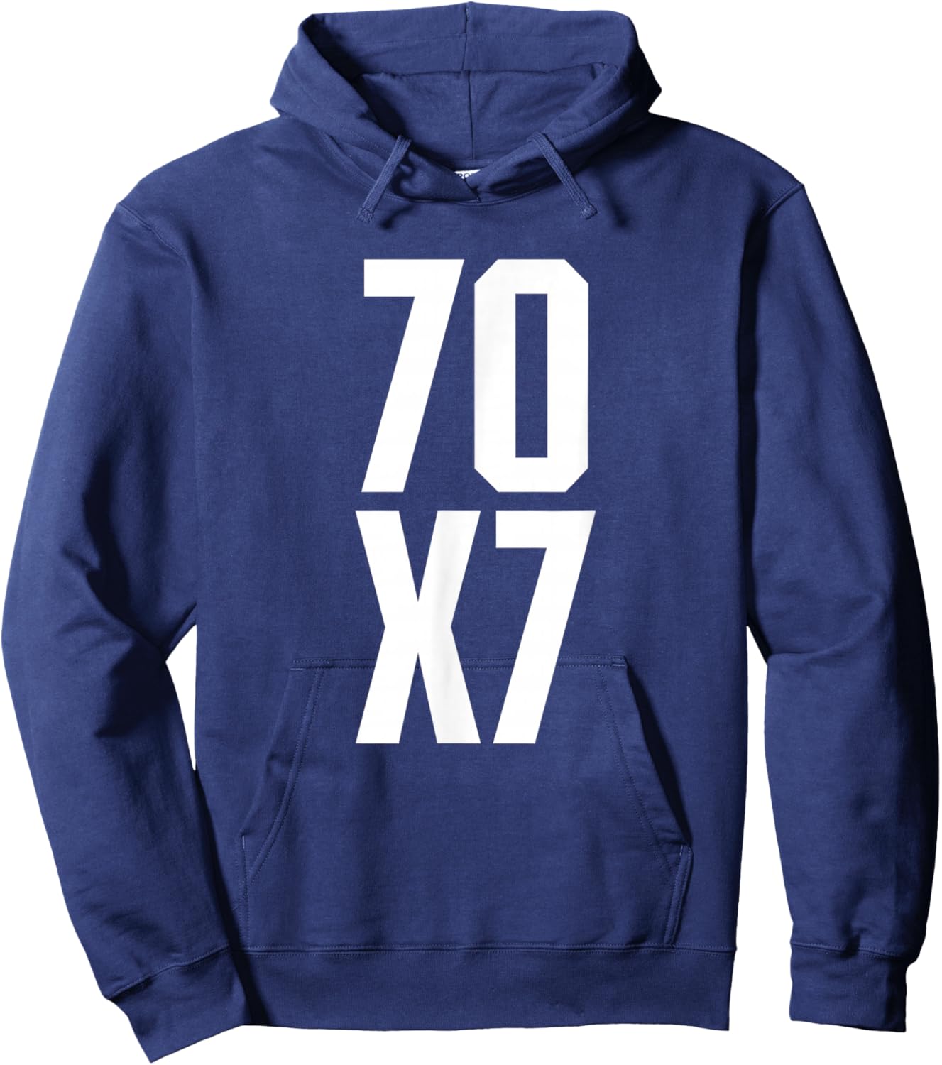 70X7 God's Eternal Forgiveness Christian Matthew 18:21-22 Hoodie - Hoodie | Navy