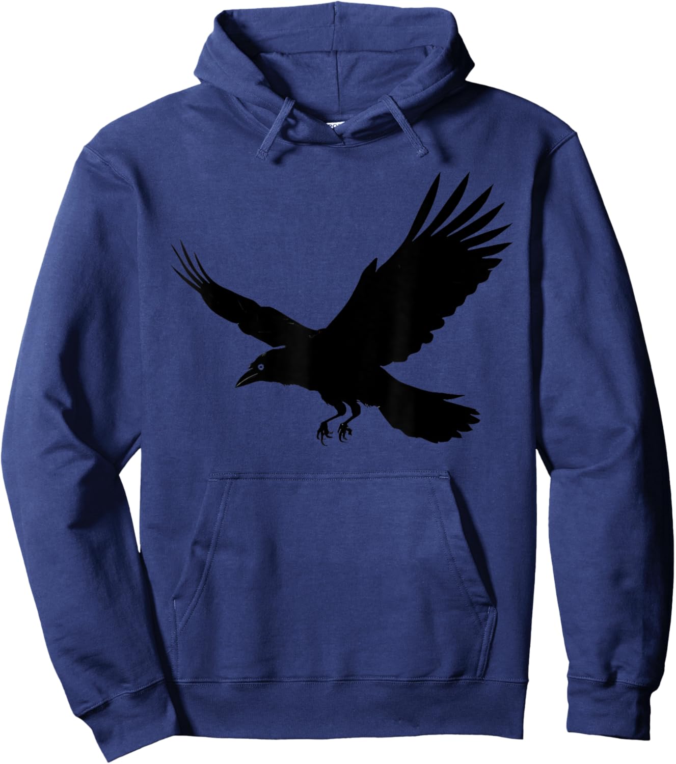 Beautiful Black Crow Raven Bird In Flight Silhouette Hoodie - Hoodie | Navy