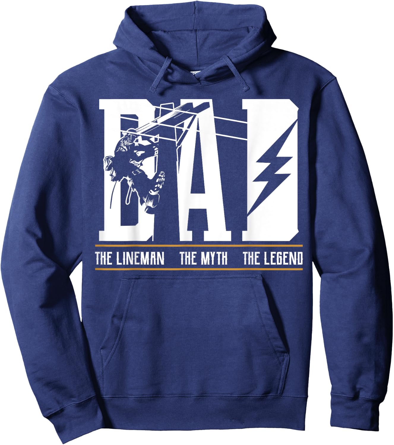 The Myth The Legend Dad The Lineman, Fun Gift 4 Fathers Hoodie - Hoodie | Navy