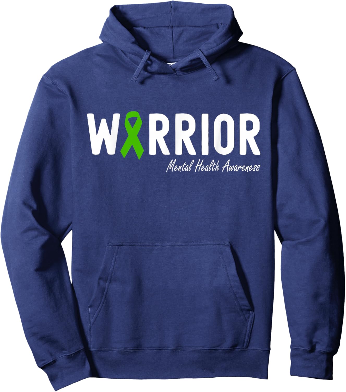 Mental Health Awareness Month Green Ribbon Hoodie - Hoodie | Navy
