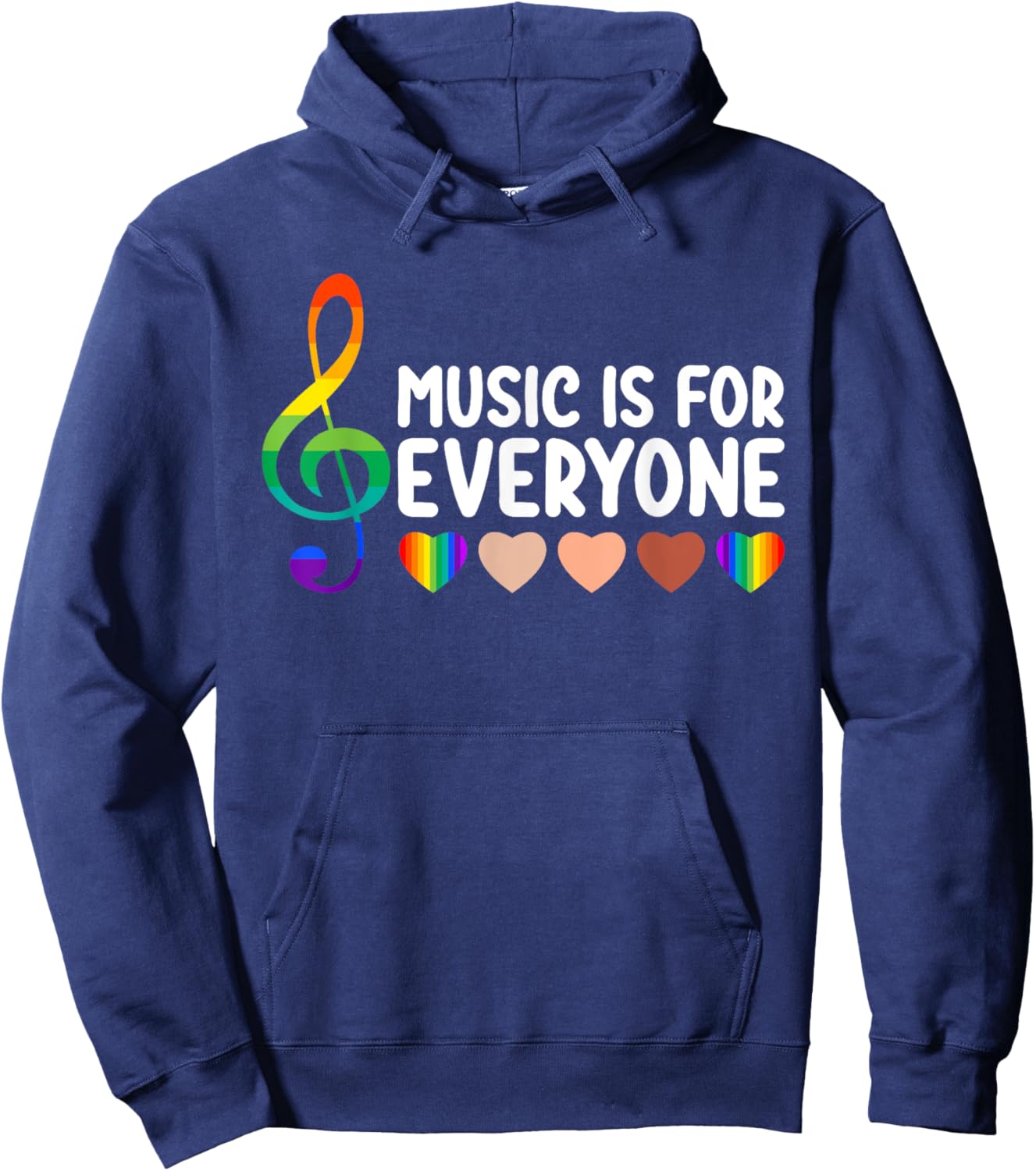 Music Is for Everyone Funny Love Music for Teacher Kid Women Hoodie - Hoodie | Navy