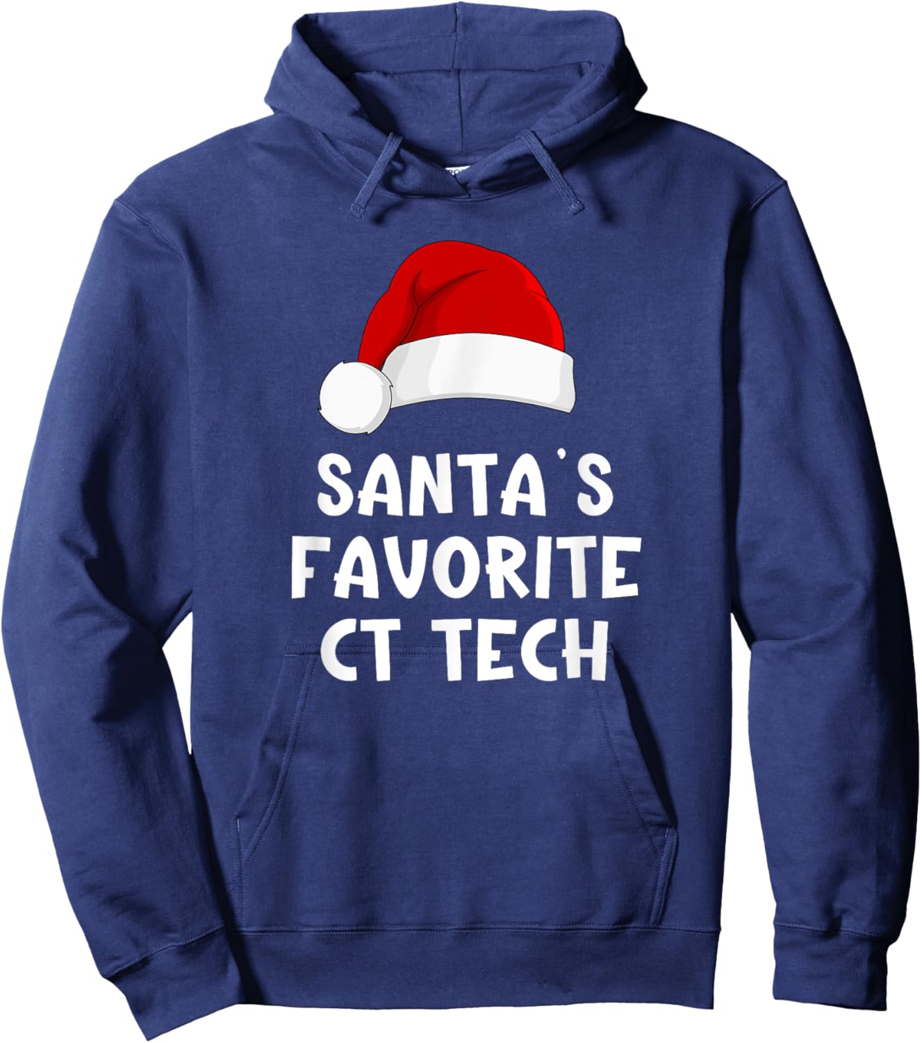 Christmas Santa's Favorite Ct Tech Funny Pajama Technologist Hoodie - Hoodie | Navy