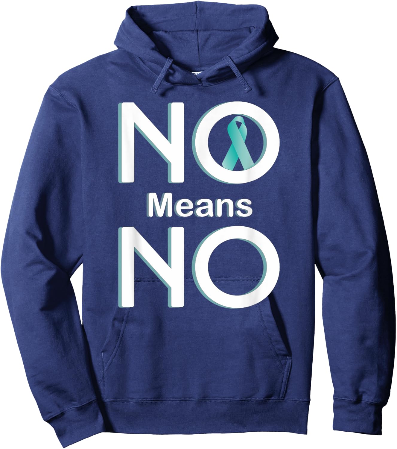 No Means No Sexual Assault Awareness Month Hoodie - Hoodie | Navy