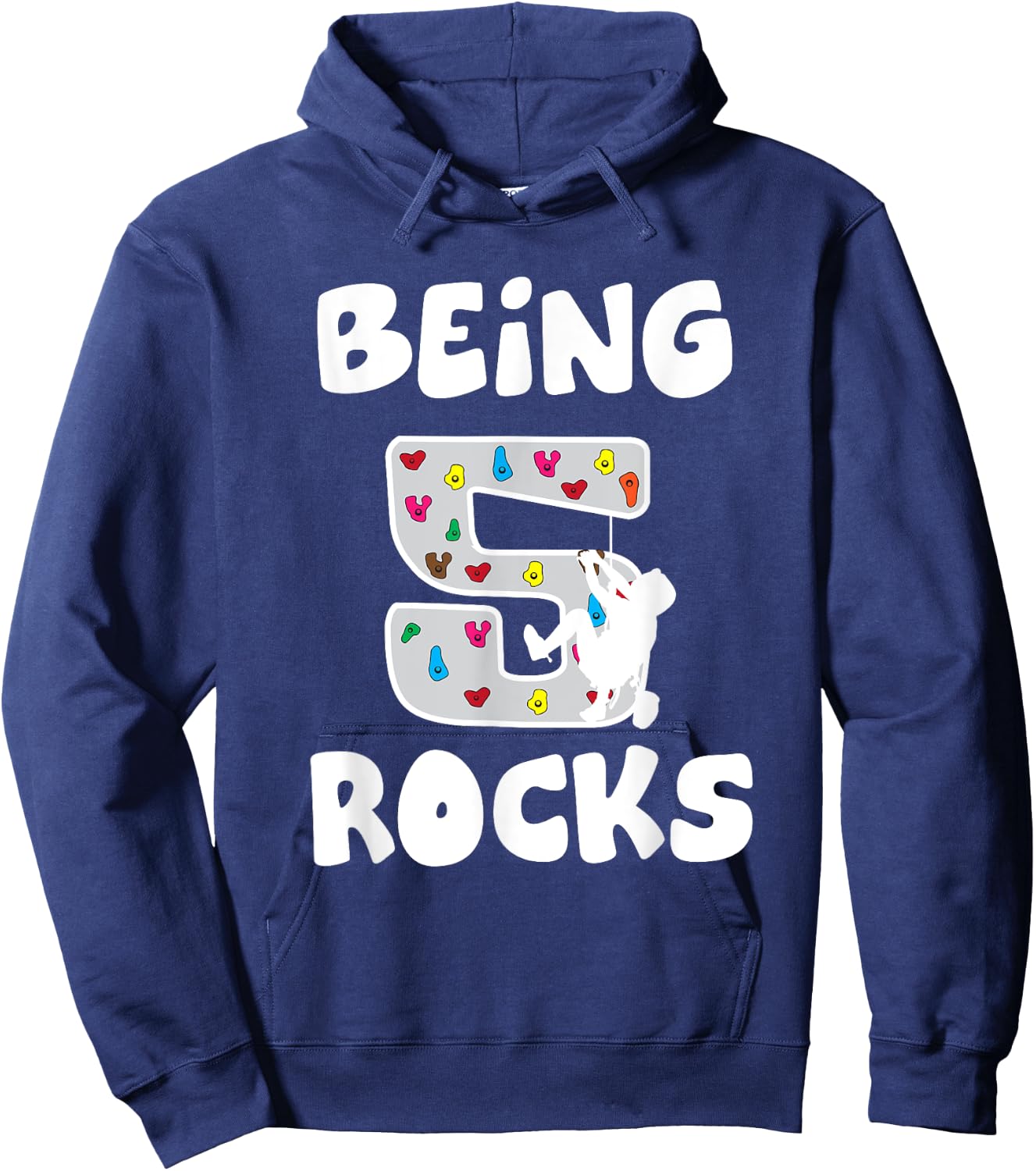 Rock Climbing Funny 5 Years Old 5th Birthday Gift Kids Hoodie - Hoodie | Navy