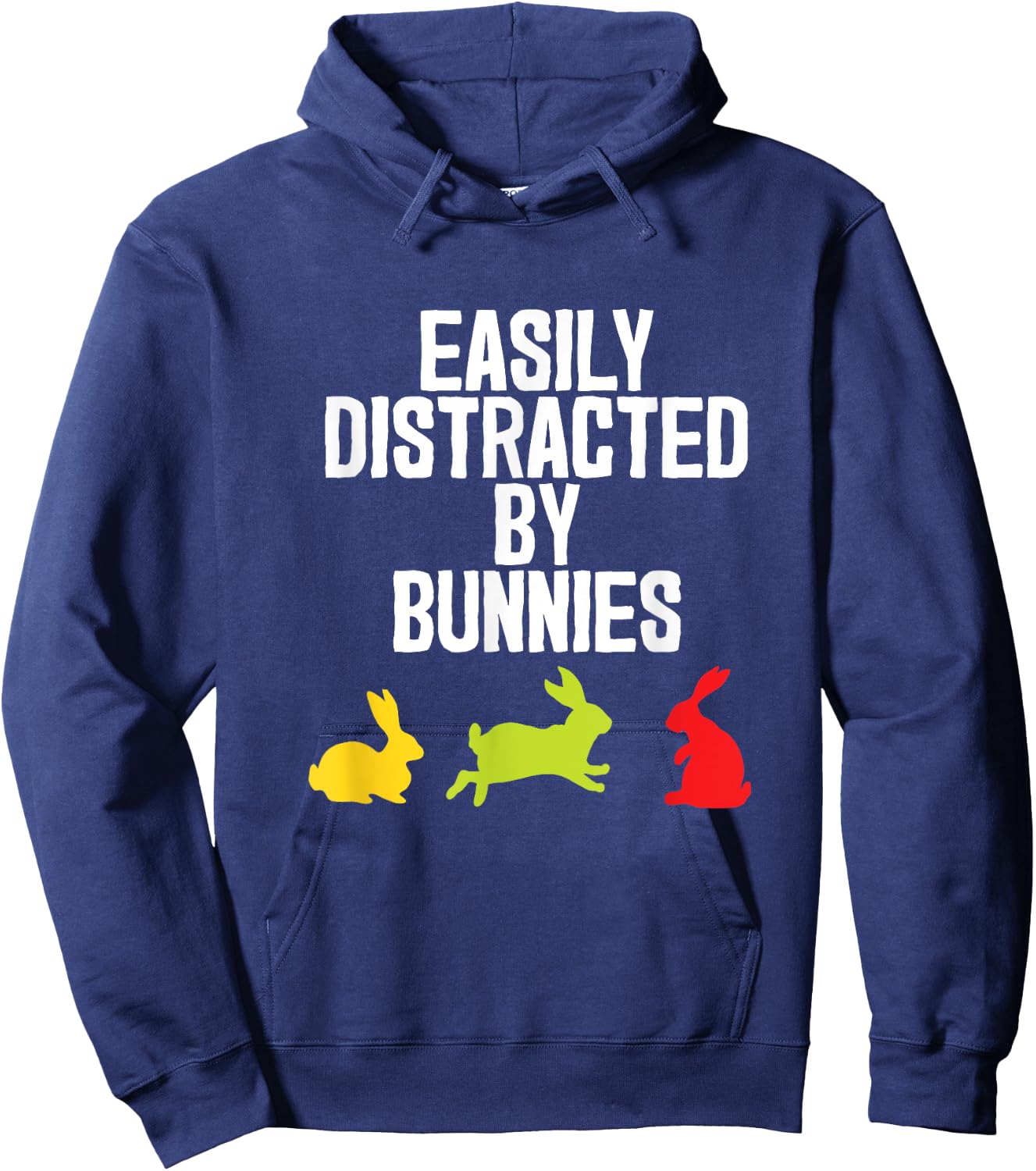 Distracted Funny Bunny Rabbit Retro Gift Hoodie - Hoodie | Navy