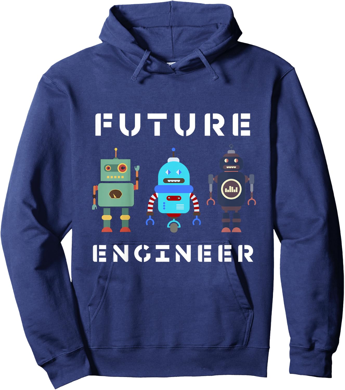 I love Robot design All Ages Robotic Kids Girls Boys Robot Hoodie - Hoodie | Navy