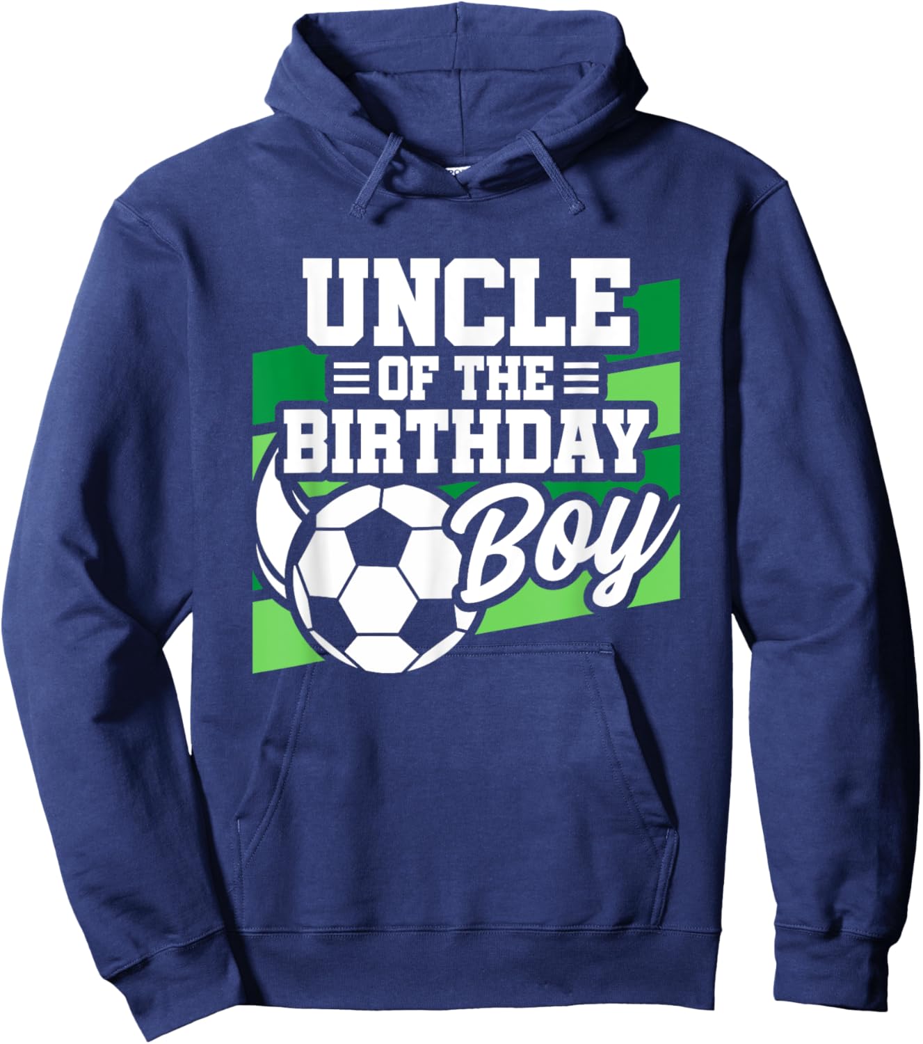 Soccer Birthday - Birthday Uncle - Boys Soccer Birthday Hoodie - Hoodie | Navy