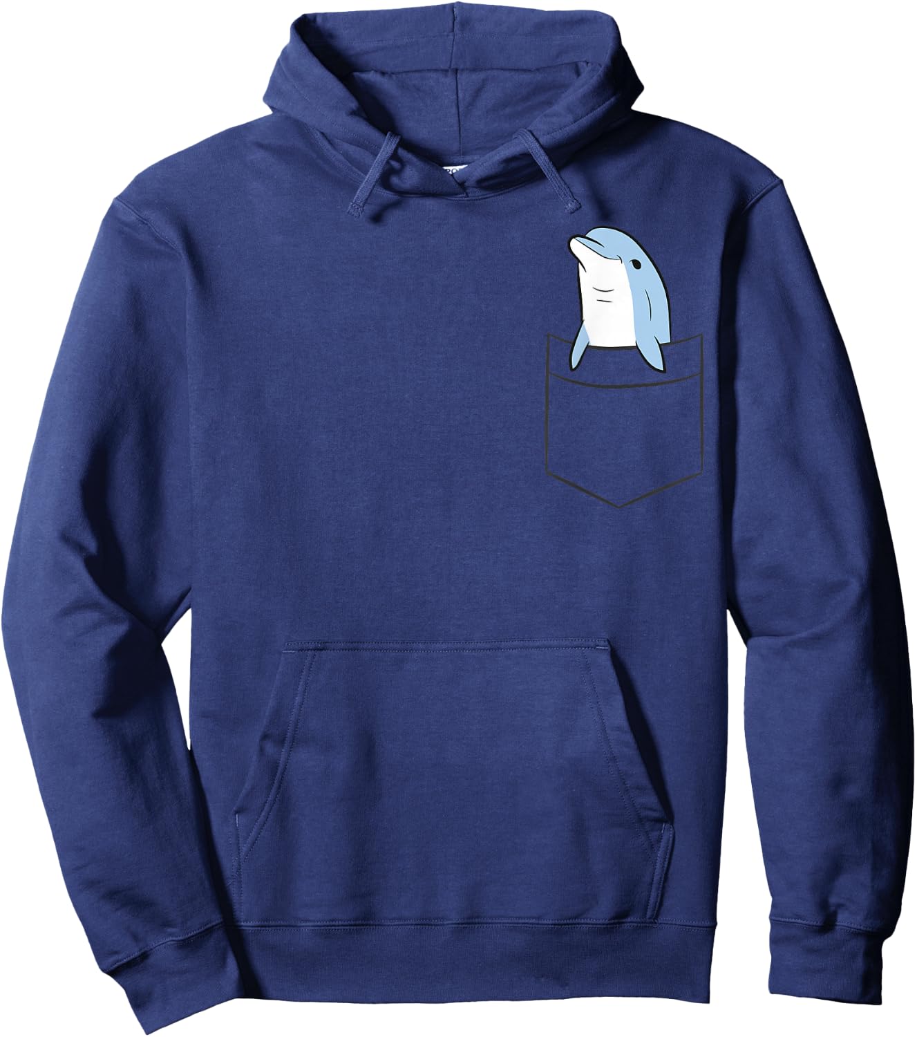 Cute Dolphin In The Pocket Ocean Beach Vacation Dolphin Hoodie - Hoodie | Navy