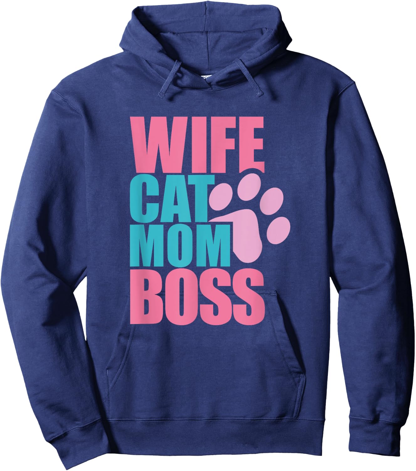 Cat Mom Shirt Funny Mothers Gift Kitty Lovers Wife Boss Hoodie - Hoodie | Navy