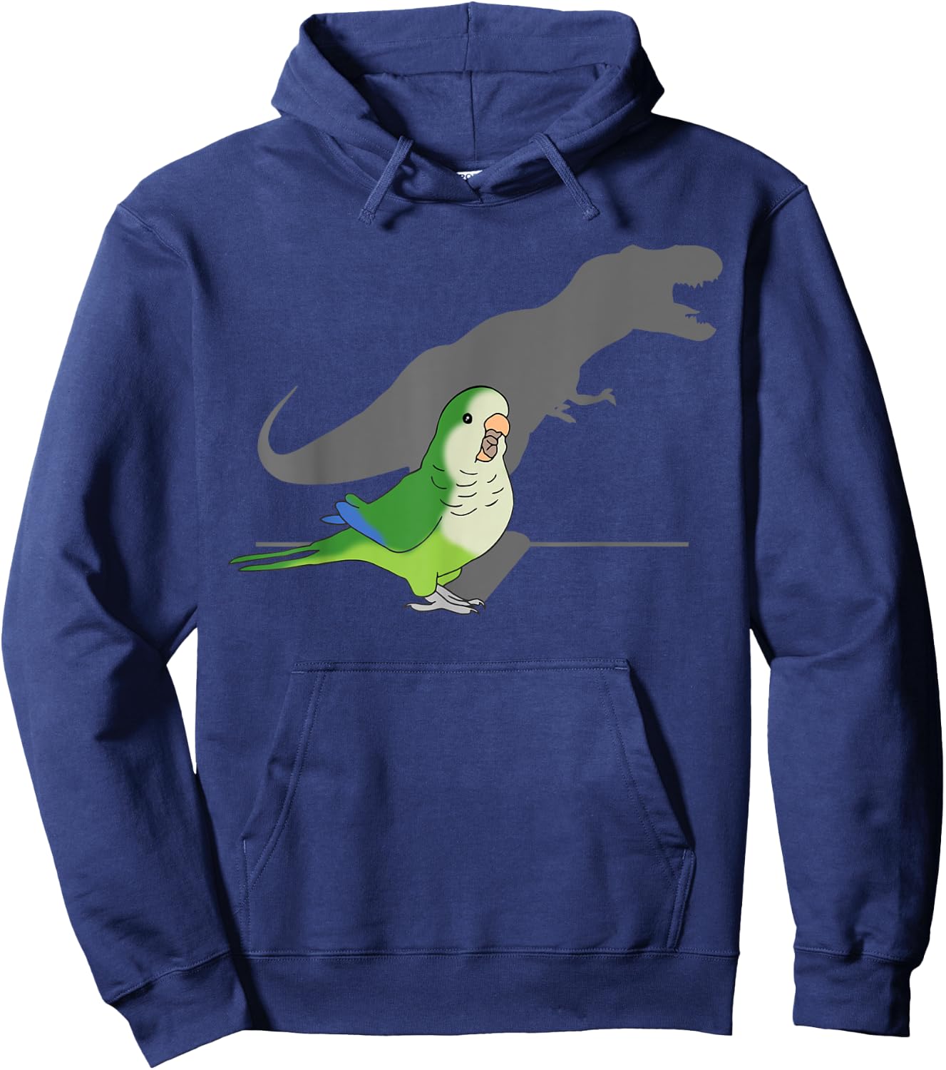 T-rex Green Monk Parakeet, Funny Birb memes Screaming Parrot Hoodie - Hoodie | Navy