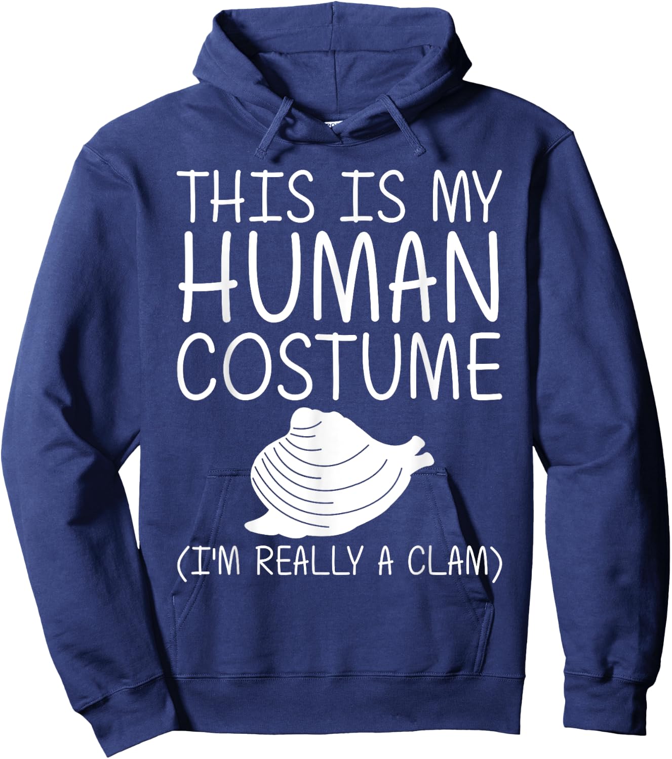 Clam Easy Halloween Human Costume Shellfish Shell DIY Gift Hoodie - Hoodie | Navy