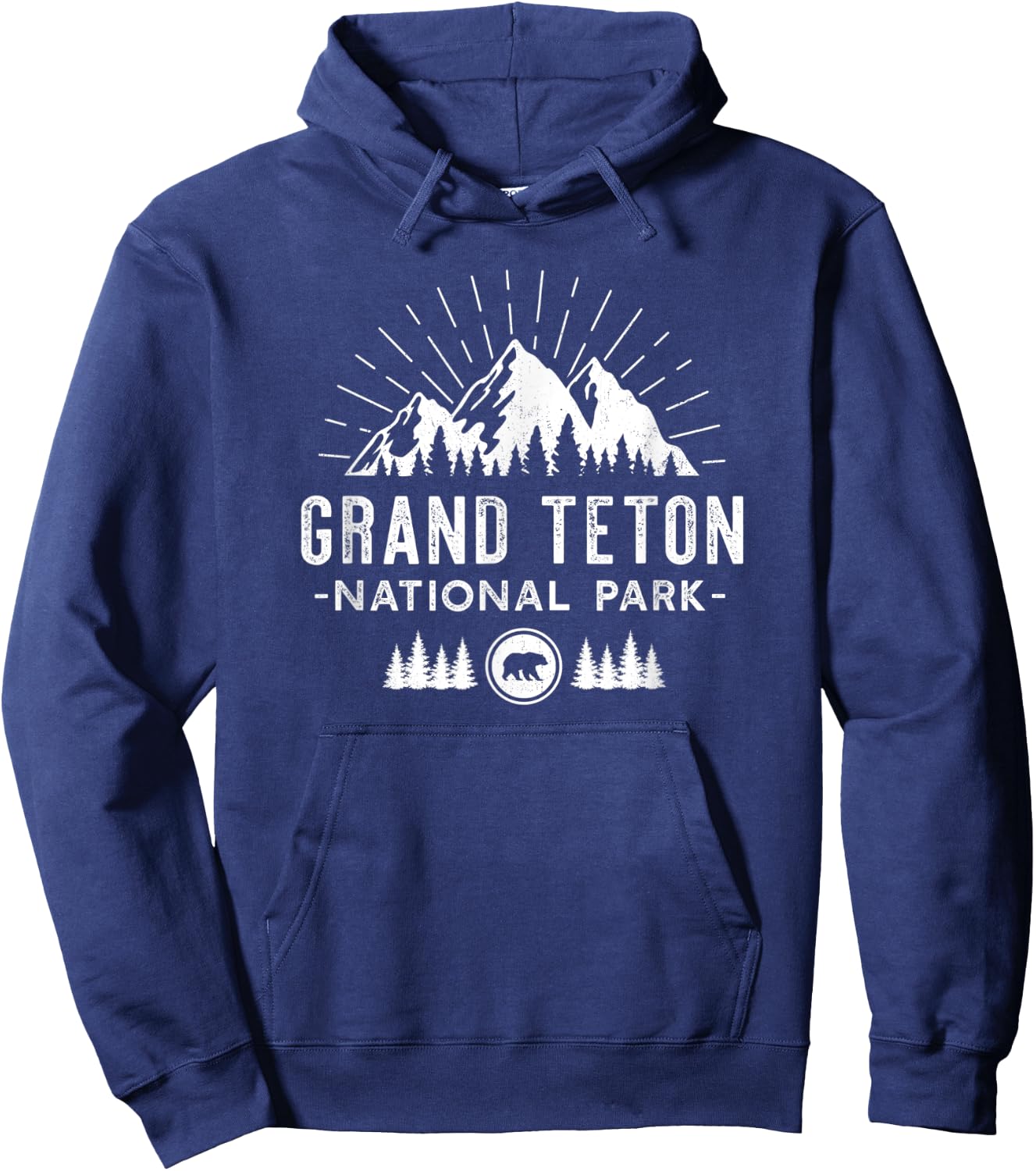 Grand Teton National Park - Retro hiking vacation gift Hoodie - Hoodie | Navy