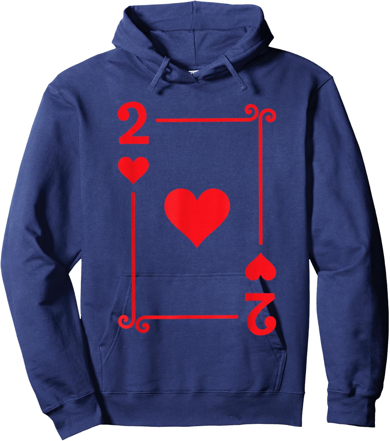 Playing Cards Costume - 2 Hearts Card - Two Card Hoodie - Hoodie | Navy