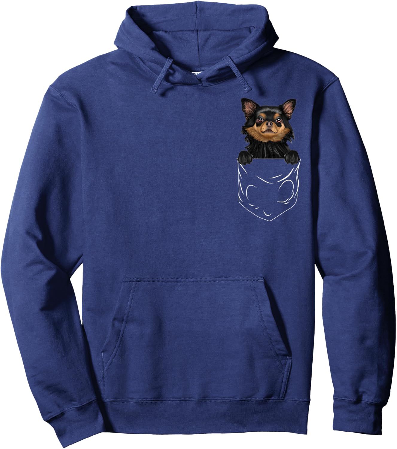 Dog In Pocket Black Chihuahua Funny Dog Lover Women Kids Hoodie - Hoodie | Navy