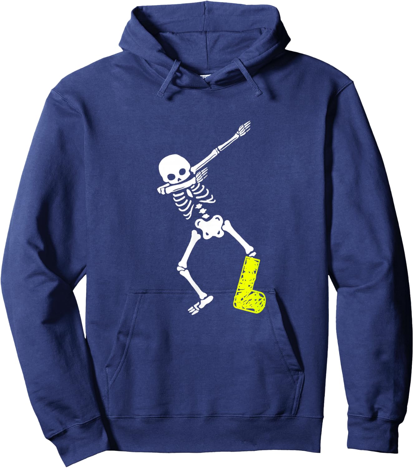 Funny Injury Dabbing Skeleton Broken Leg Kids Adult Hoodie - Hoodie | Navy