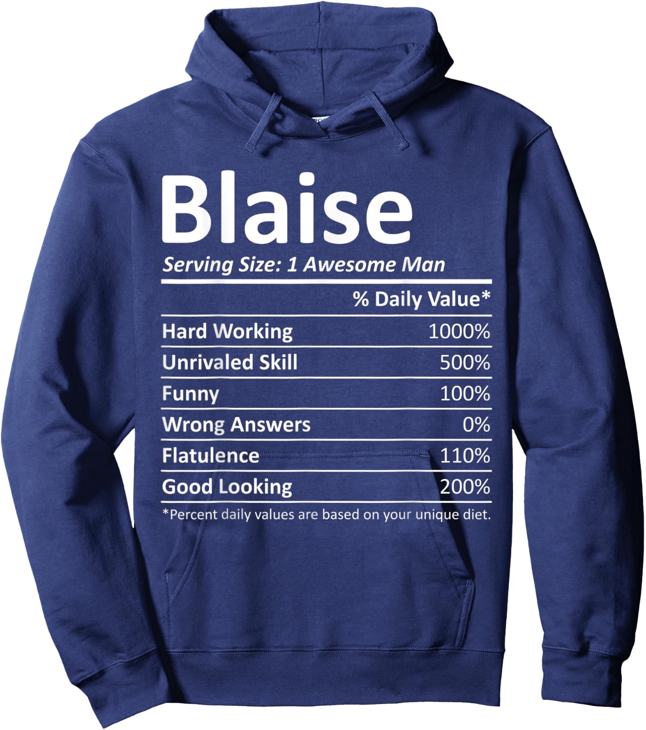 BLAISE Nutrition Funny Birthday Personalized Name Gift Hoodie - Hoodie | Navy