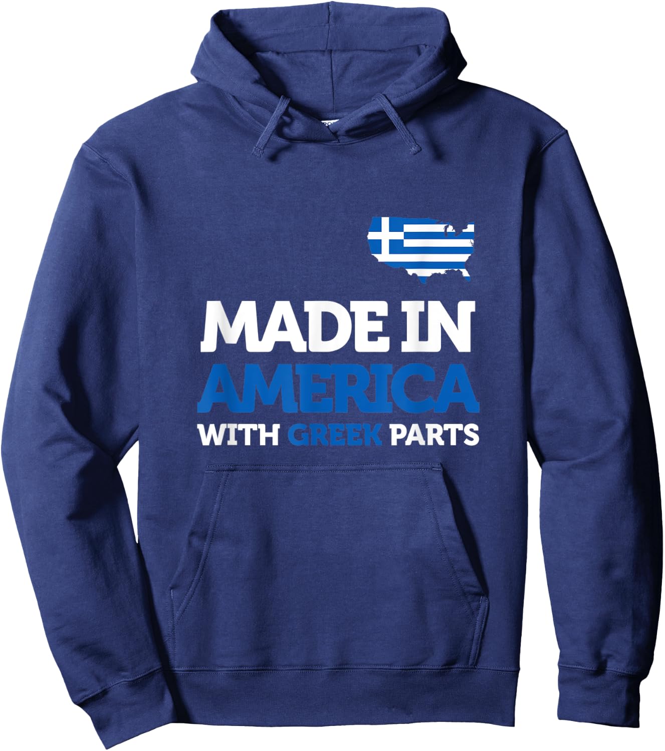 Made In America With Greek Parts American Greece Funny Gift Hoodie - Hoodie | Navy