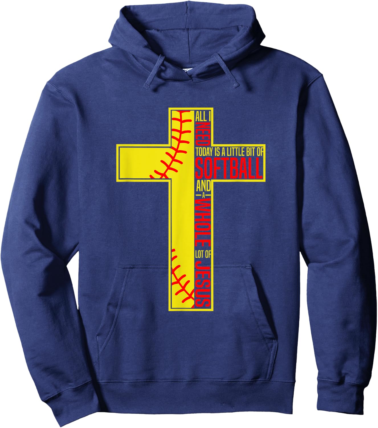 Funny Little Bit Of Softball Whole Lot Of Jesus Hoodie - Hoodie | Navy