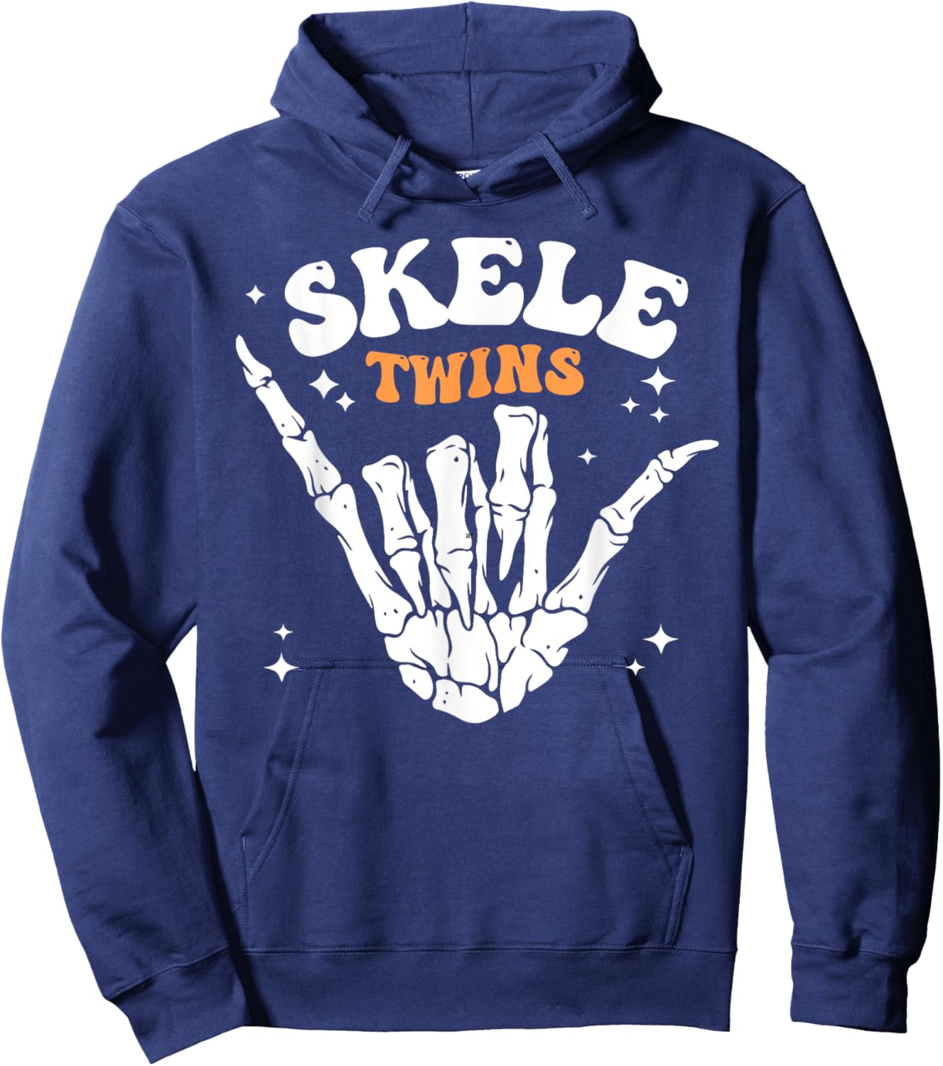 Twins Halloween Matching Skeletwins Funny Dancing Skeletons Hoodie - Hoodie | Navy