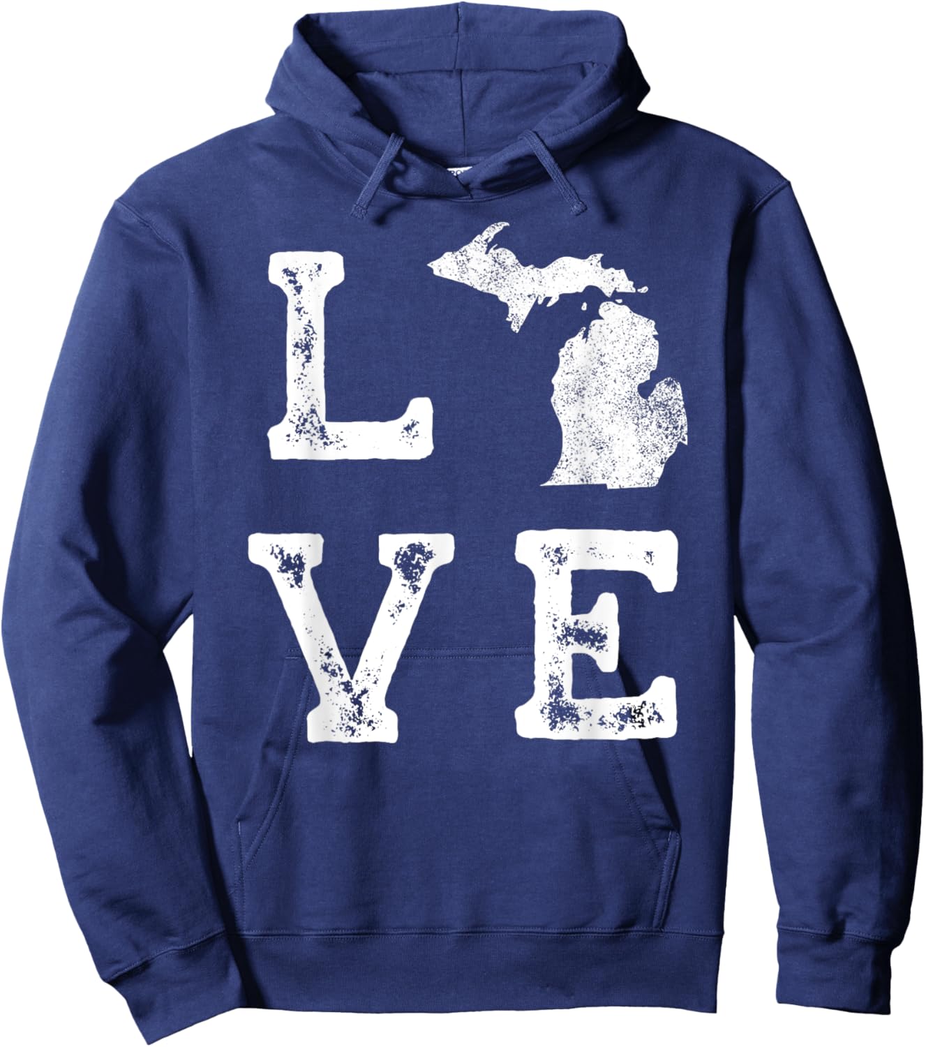 Great Lakes State Love Michigan Vacations Camping Hiking Hoodie - Hoodie | Navy