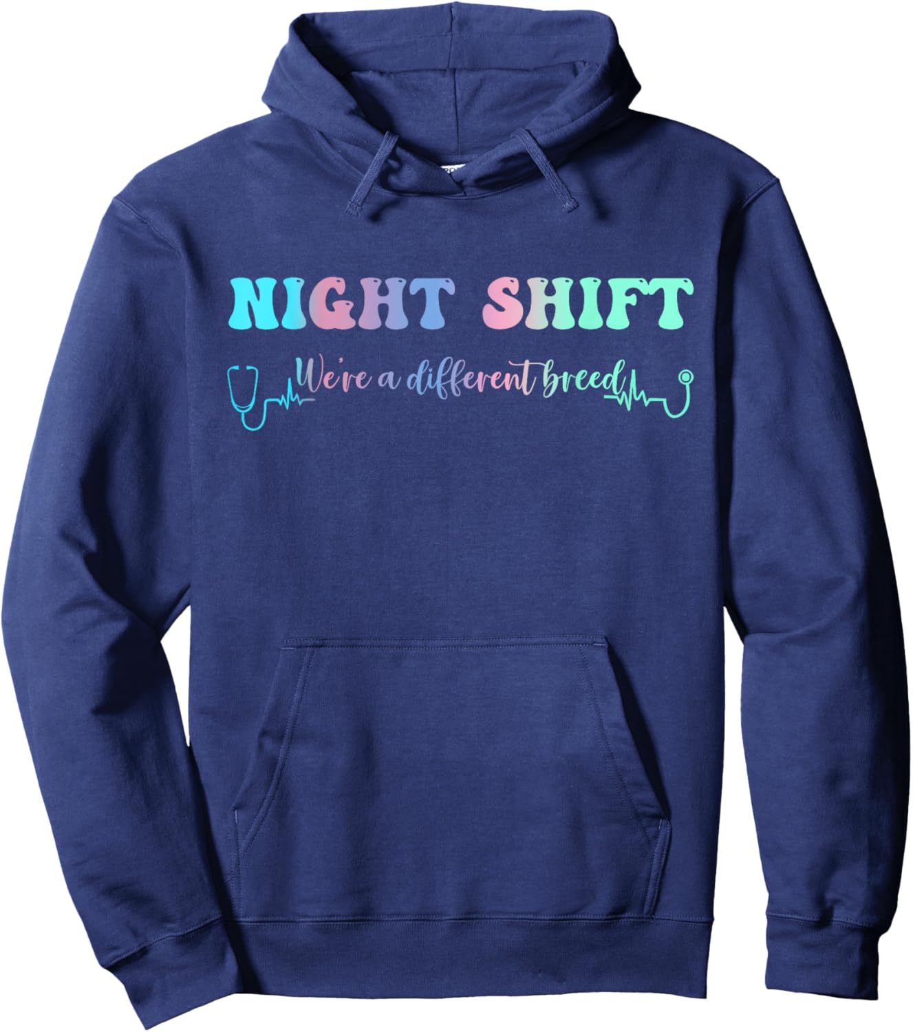 Night Shift Different Breed Stethoscope Nurse RN Hoodie - Hoodie | Navy