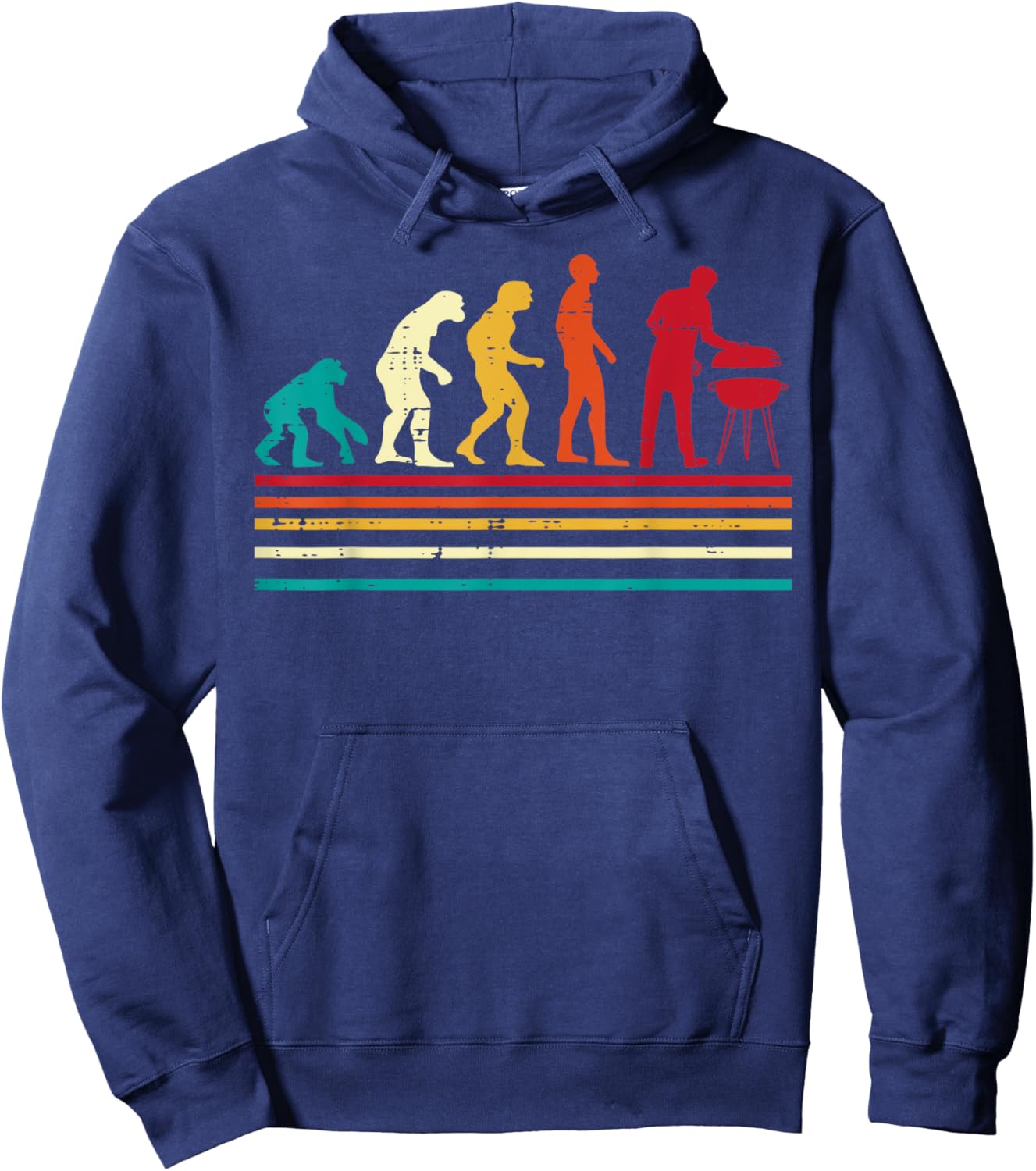 Bbq Grilling Evolution Retro Barbecue Men Women Kids Hoodie - Hoodie | Navy