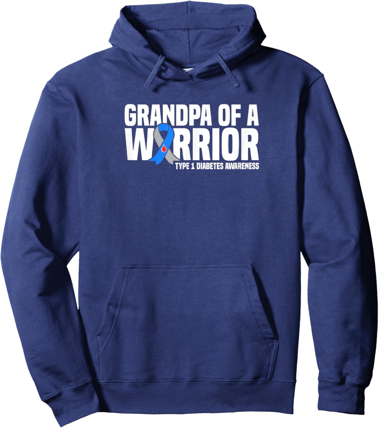 Grandpa of a Warrior Type 1 Diabetes Awareness Hoodie - Hoodie | Navy