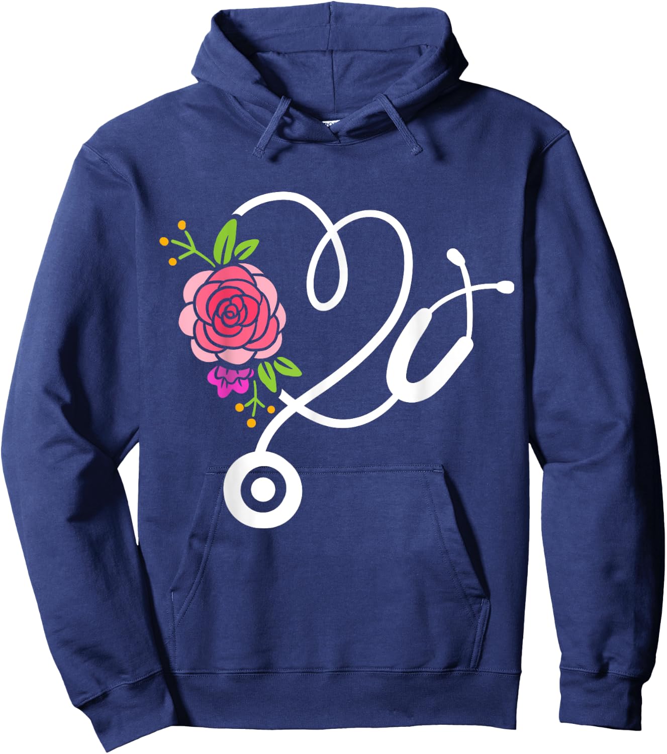 Stethoscope Flower Doctor Nurse Physical Assistant RN Hoodie - Hoodie | Navy