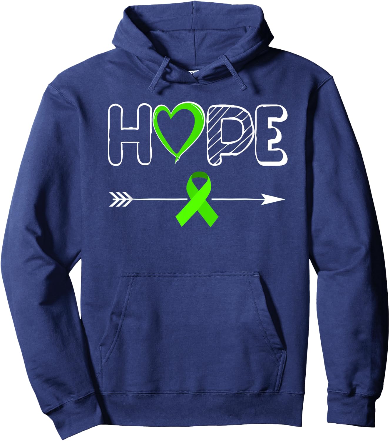 HOPE Products Lymphoma Products Ribbon Lymphoma Awareness Hoodie - Hoodie | Navy