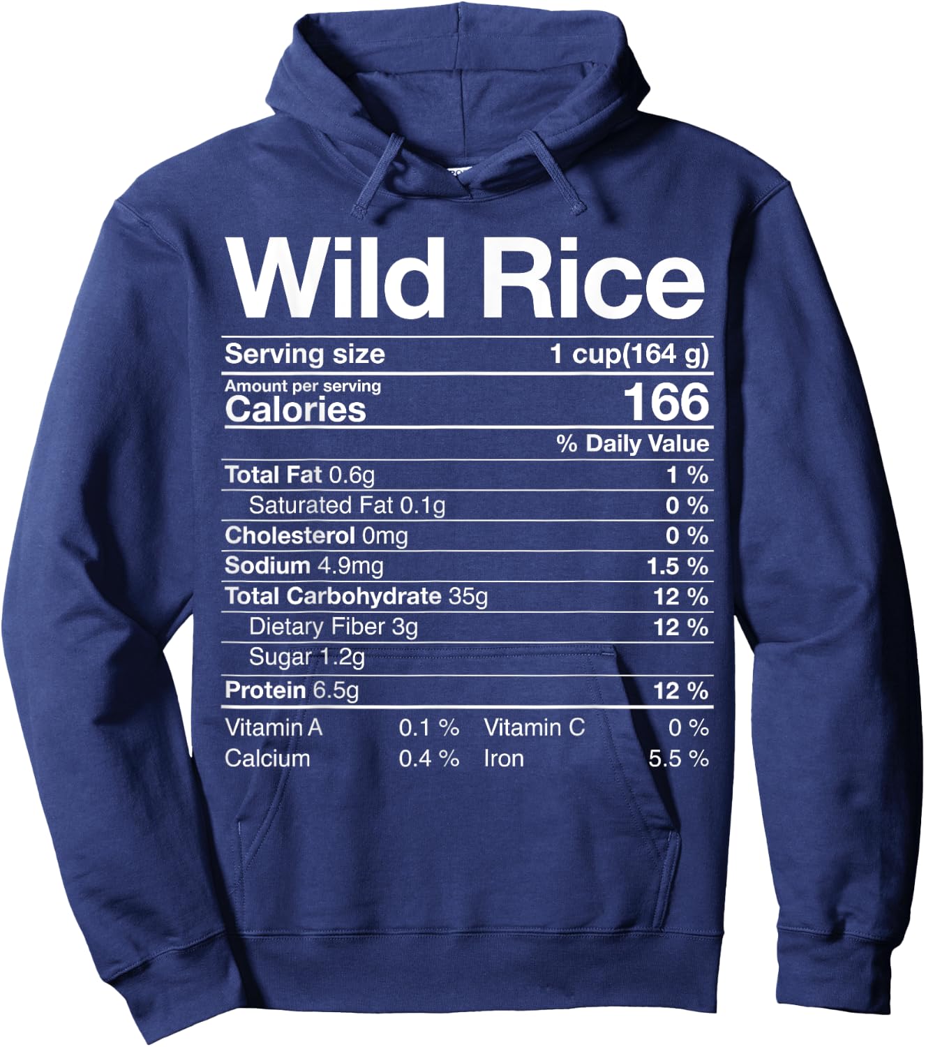 Wild Rice Nutrition Facts Thanksgiving Christmas Turkey Day Hoodie - Hoodie | Navy