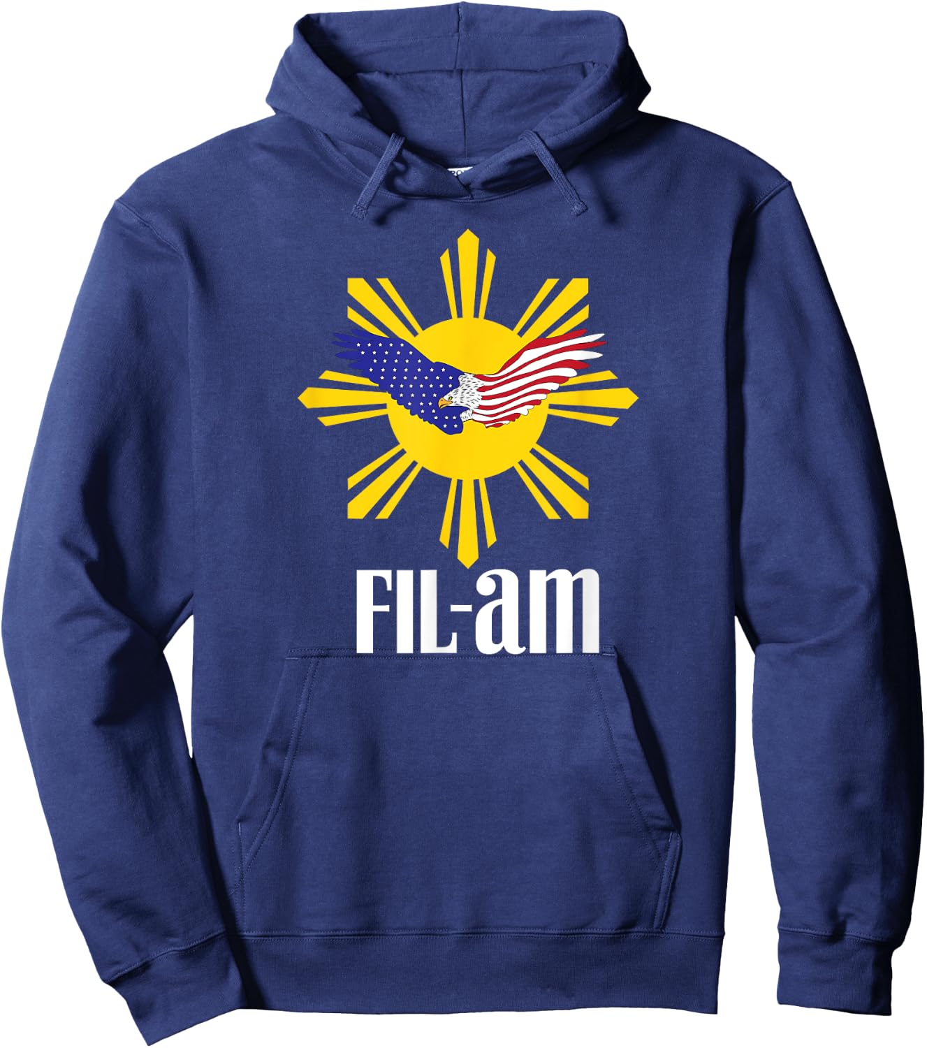 Fil-Am patriotic Wear for Filipino Americans who have pride Women Men Hoodie - Hoodie | Navy