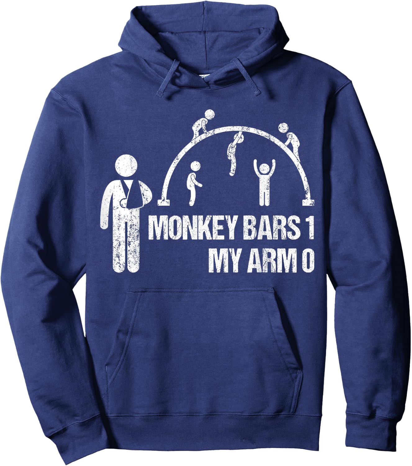 Monkey Bars 1 My Arm 0 Funny Broken Arm Story Boys Kids Hoodie - Hoodie | Navy