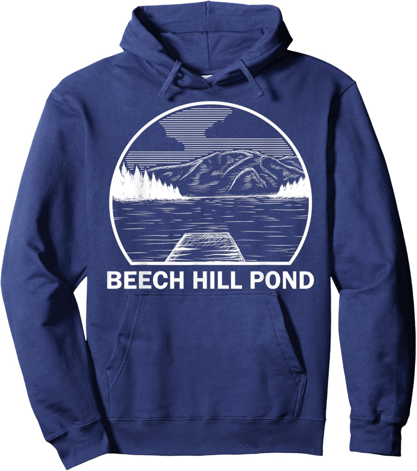 BEECH HILL POND MAINE Funny Fishing Camping Summer Gift Women Kids Hoodie - Hoodie | Navy